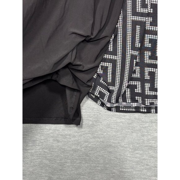 Peek-A-Boom Womens 3X Tunic‎ Short Sleeve Black Geometric Pattern Stretch Fabric - Picture 5 of 7
